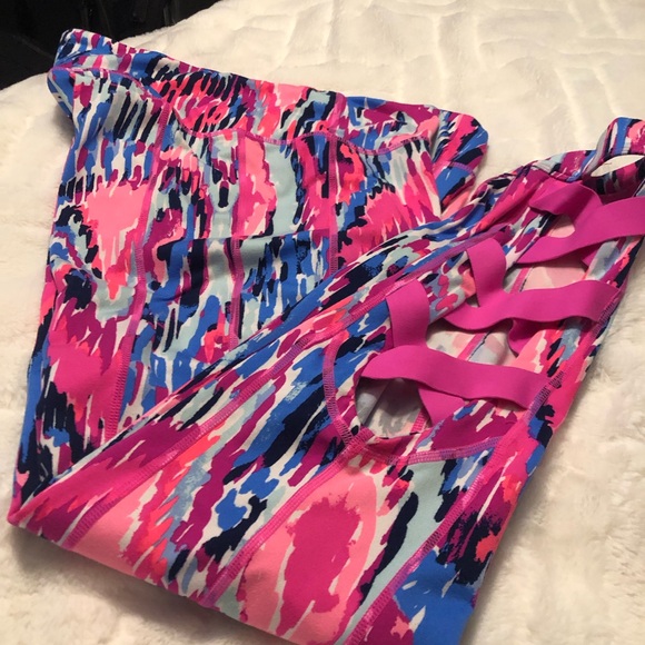 EUC Lily Pultizer Callie Luxletic Weekender Leggings UPF Free Spirit Print - Picture 6 of 10